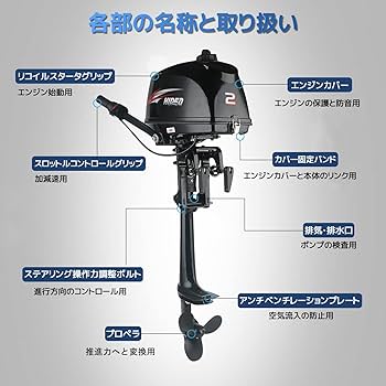 Amazon.co.jp: HIDEA 2馬力船外機 船外機 2馬力エンジン 2